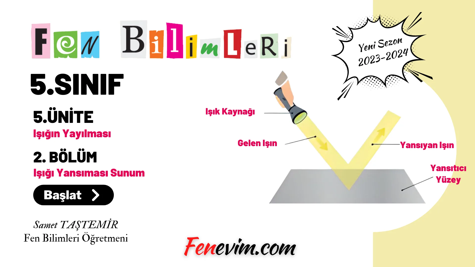 Işığın Yansıması Sunum